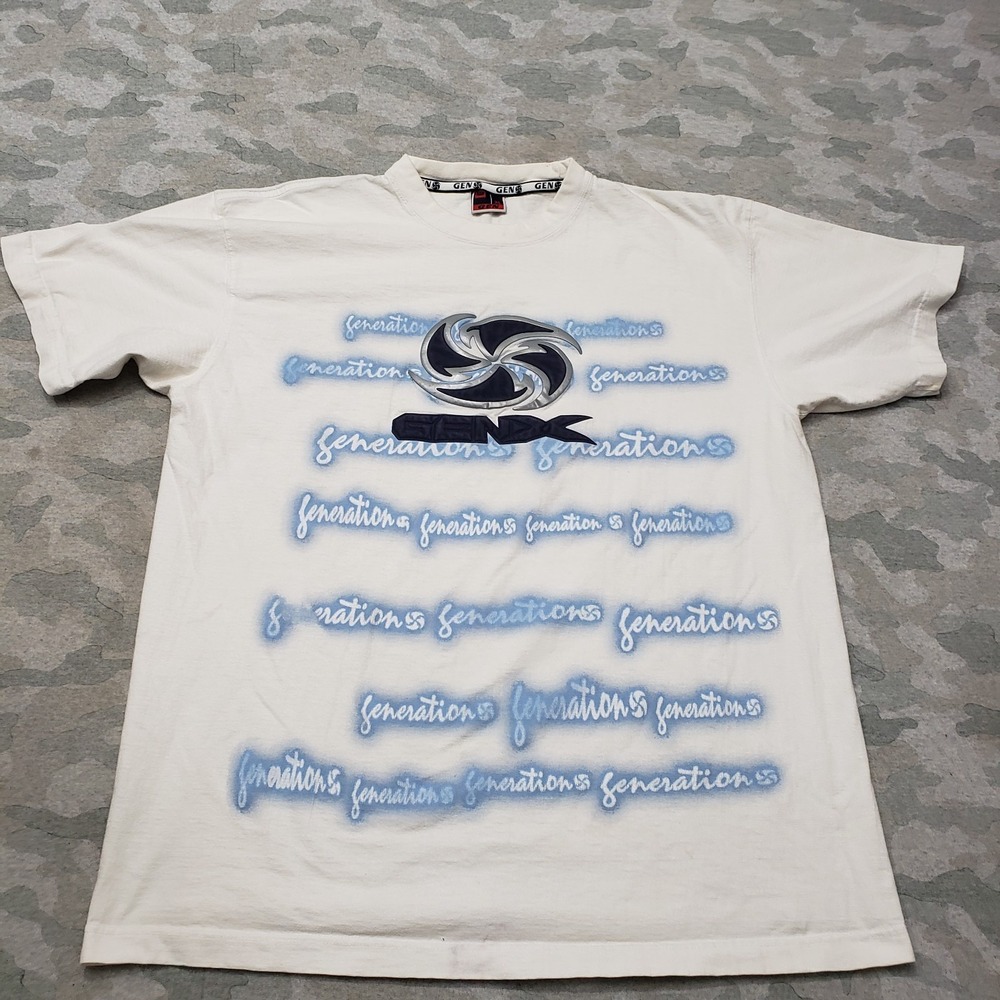 Vintage GenX Shirt Mens XL White Short Sleeve Y2k Skate Punk Grunge